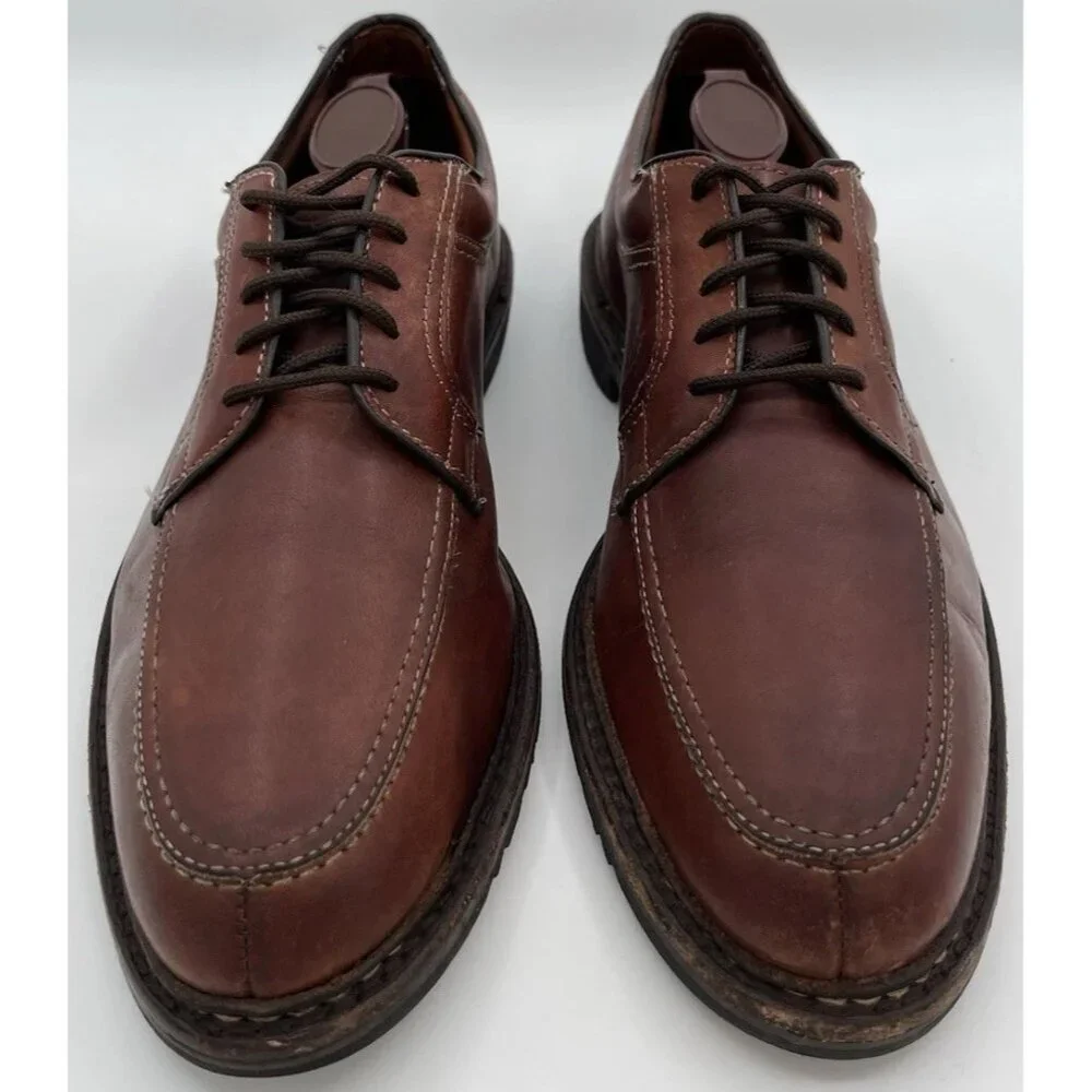 Allen Edmonds Mens Wilbert Oxford Shoes 11.5B Chili Split Toe Rubber Soles Brown
